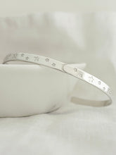 Load image into Gallery viewer, Dainty Sterling Silver Sea, Crescent Moon & Stars Bangle
