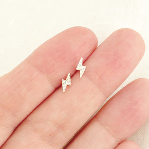 Mini Sparkly Lightning Bolt Studs