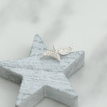 Load image into Gallery viewer, Mini Sparkly Crescent Moon Studs