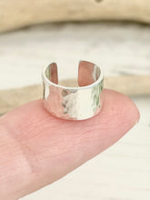 Load image into Gallery viewer, Statement Wide Hammered Silver Ear Cuff