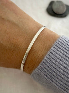 Hammered Sterling Silver 4mm Bangle