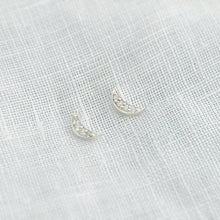 Load image into Gallery viewer, Mini Sparkly Crescent Moon Studs