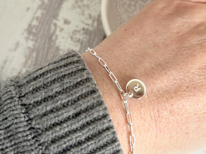 Initial Charm Paperclip Bracelet