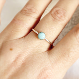 Sterling Silver Larimar Ring Size V