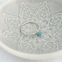 Load image into Gallery viewer, Sterling Silver Larimar Ring Size V