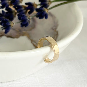 Wide Gold Hammered Ear Cuff