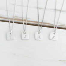 Load image into Gallery viewer, Tiny Square Initial Necklace