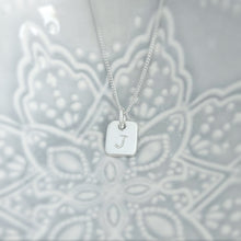 Load image into Gallery viewer, Tiny Square Initial Necklace