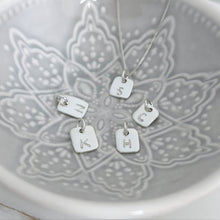 Load image into Gallery viewer, Tiny Square Initial Necklace