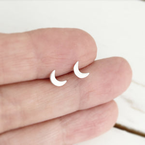 Tiny Crescent Moon Earrings