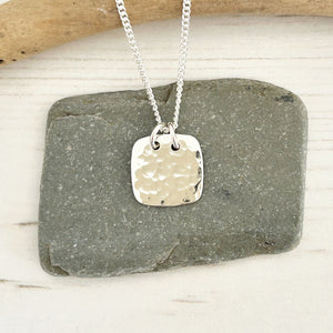 Square Hammered Pendant