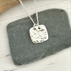 Square Hammered Pendant