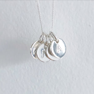 Tiny Initial Disc Necklace