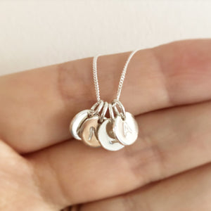 Tiny Initial Disc Necklace