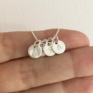 Tiny Initial Disc Necklace