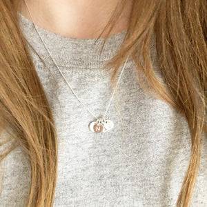 Tiny Initial Disc Necklace