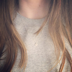 Tiny Initial Disc Necklace