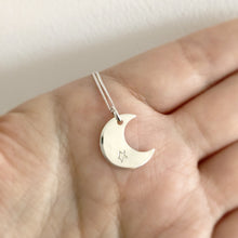 Load image into Gallery viewer, Crescent Moon with Star Necklace