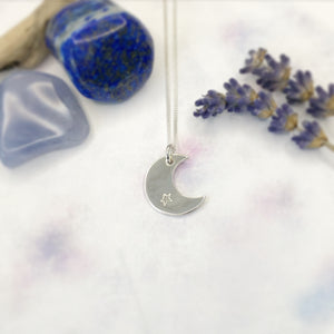 Crescent Moon with Star Necklace