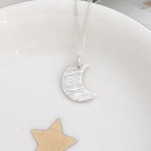 Load image into Gallery viewer, Textured Crescent Moon Necklace