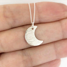 Load image into Gallery viewer, Textured Crescent Moon Necklace