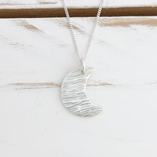 Load image into Gallery viewer, Textured Crescent Moon Necklace