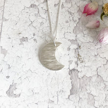 Load image into Gallery viewer, Textured Crescent Moon Necklace