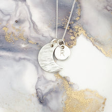 Load image into Gallery viewer, Textured Crescent Moon Necklace