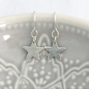 Textured Star Earrings