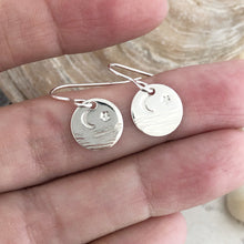 Load image into Gallery viewer, Sea, Stars and Crescent Moon Earrings