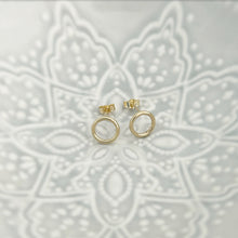 Load image into Gallery viewer, Dainty Gold Filled Open Circle Earrings