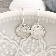 Load image into Gallery viewer, Sea, Stars and Crescent Moon Earrings