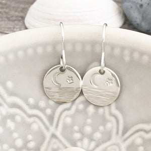 Sea, Stars and Crescent Moon Earrings