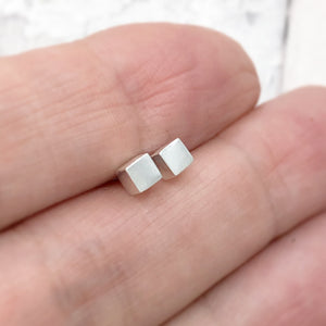 Minimalist Cube Stud Earrings