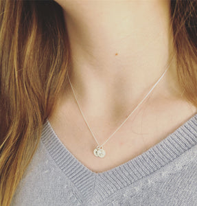 Tiny Initial Disc Necklace