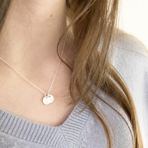 Tiny Initial Disc Necklace