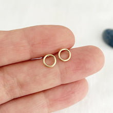 Load image into Gallery viewer, Dainty Gold Filled Open Circle Earrings