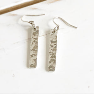 Hammered Pendant Drop Earrings