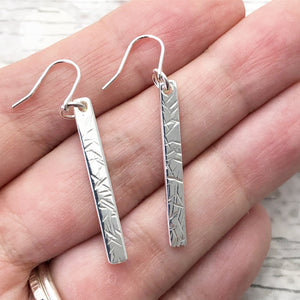 Textured Drop Pendant Earrings