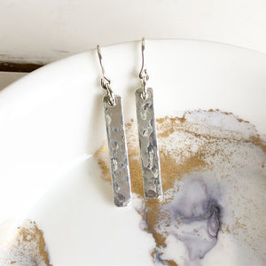 Hammered Pendant Drop Earrings