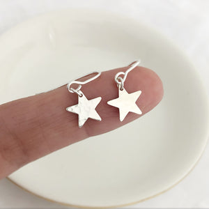 Hammered Star Earrings